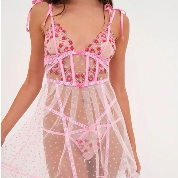 NEW For Love and Lemons Whimsical Garden Slip Dress Small